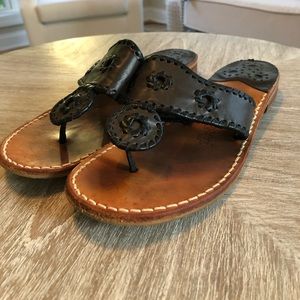 Jack Rogers Women’s Black & Brown Sandal Size 7.5